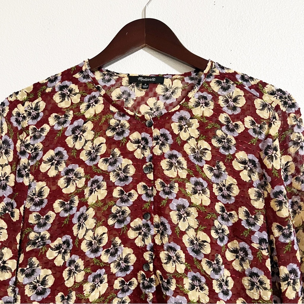 Madewell Viola Floral Ruffle Hem Blouse - Picture 7 of 15